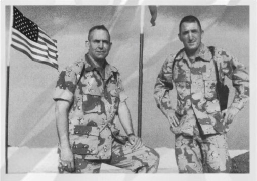 Eberhardt (l) and the mysterious Col. St. Bismarck (r), Dhahran, 1991